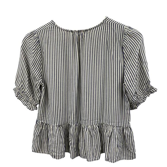Madewell Courtyard Ruffle-Hem Top in Stripe - Picture 6 of 6